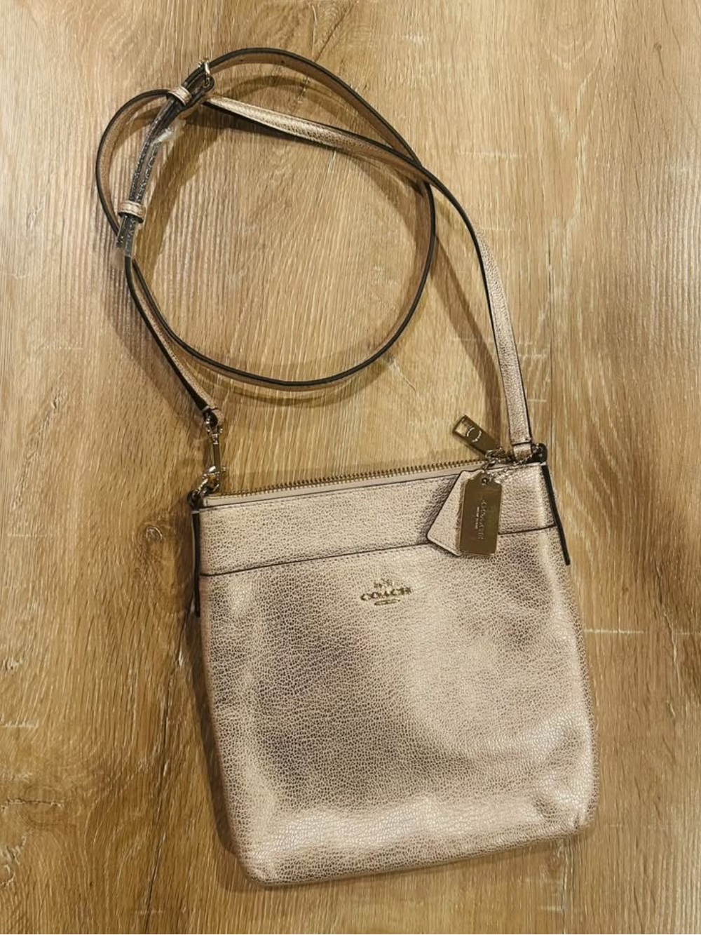 Coach Metallic Rose Gold Crossbody Pouch